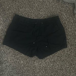 Black, Cotton, Drawstring Shorts